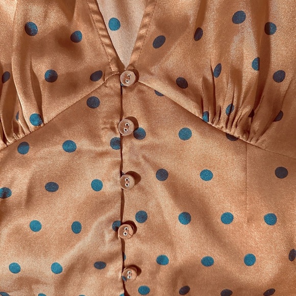 MINKPINK Milan Polka Dot Button Front Blouse Size XL - Picture 6 of 10